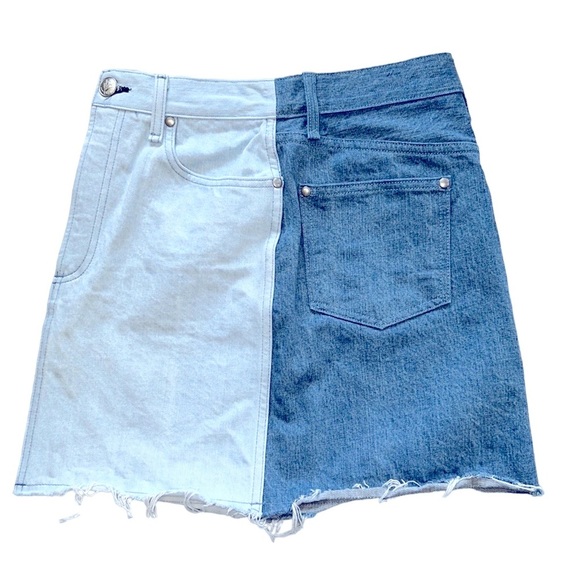 Rag & Bone Double Blues Denim Skirt High Rise Mini Coastal Blue Women’s 26 - Picture 4 of 6